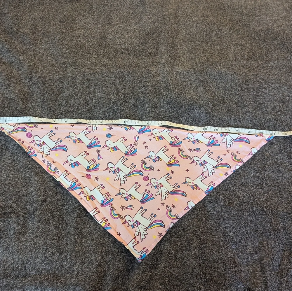 Pink unicorn rainbow bandana 16 X 24